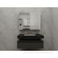 Cermin Terapung Matte Black Wall Mounted Bathroom Vanity
